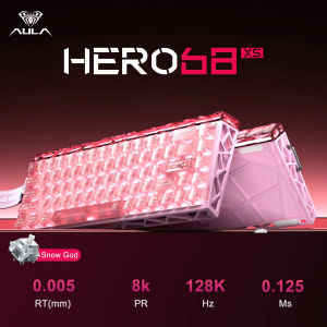 AULA HERO68 XS Magnetic Gaming Keyboard Thri Mode 0.005mm Dual 8K Polling RGB Backlight Compact Keyboard for FPS Esports Gamers