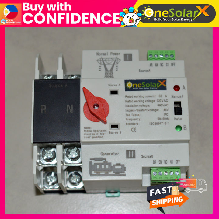 Din Rail 2P ATS Dual Power Automatic Transfer Switch Electrical ...