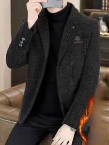 ROMON | Lormen Mens Casual Woolen Jacket Autumn Winter New Style Thickened Fashionable Single-breasted Suit Outerwear