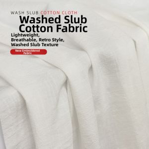 QINGPIN | Washed Cotton Bamboo Noded Linen-Style Hand-Embroidered Dress