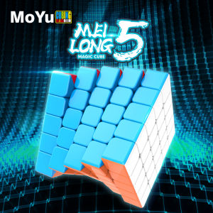 มาสื่อผล Moyu Meilong 5X5 ลูกบาศก์ความเร็ววิเศษไม่มีสติกเกอร์ของเล่น Fidget MFJS Meilong 5x5 จิฟก์ซอว์ลูกบาศก์ของรูปิกของเล่นคลายเครียด