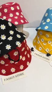 topi bucket anak motif bunga matahari pakai tali topi ember anak cewek lucu buat umur 2-8 tahun