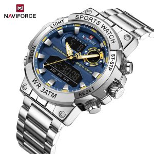 NAVIFORCE Men Military Watch Waterproof Wristwatch Dual Display Quartz Clock Sport Watch Male Big Watches Men Relogios Masculino