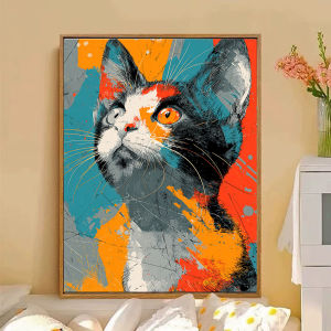 RUOPOTY Painting By Numbers Modern Simple Oil Paint Cat and Dog Diy Set Arts Crafts Handmade Art Supplies Gift Artwork Wall Art
