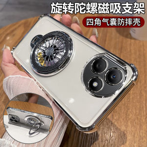 Honor X50i plus Silicone Case with Stand Protective Cover Full Lens Protection Anti-Fall Four Corner Airbag Soft Shell for Men And Women