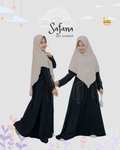 Gamis Hitam Anak Perempuan Remaja Set Hijab Baju Muslim Anak Cewek Remaja Tanggung