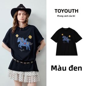 Toyouth | Áo Thun Có Miếng Đệm Jean Thêu Ngựa