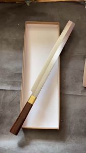 Dao CS056 Dao sashimi thái lát cá THÉP TRẮNG cán cẩm khâu đồng đỏ