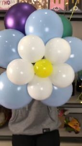 Klip balon latex bentuk bunga dua layers