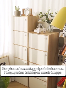 Lemari Kayu Lemari Kabinet Kayu Minimalis dengan Laci 3/4/5/6 Susun Kabinet Multifungsi Lemari Pakaian