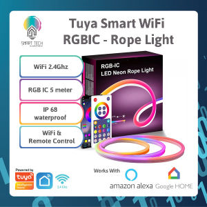 (Local Stock) 5M RGBIC Flexible LED Rope Strip SMD 5050 60leds/m DC24V Smart LED Strip Light Waterproof and Pasteable LED Strip IP68 flexible WiFi Tuya Smartlife