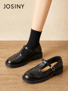 Josiny | Black Loafers Women Spring New Design British Style Flats