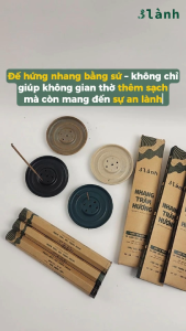 Đế Hứng Nhang Trầm Hương 3 Lành Bằng Gốm Tối Giản Phong Cách Thiền Nhật Đựng Tàn Nhang Giữ Sạch Bàn