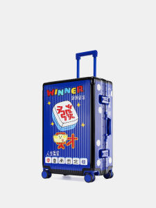 Mayertrip Official Small Silent Travel Suitcase 20 Inch Luggage Bag with Chess Board Design Lockable Universal Wheels for Men And Women