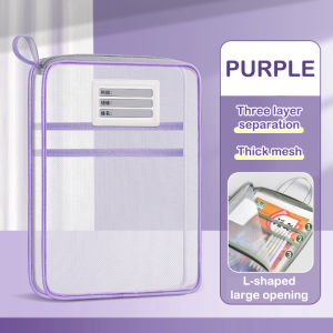[NC]A4 Stationery Storage Bag Double-layer Mesh Zipper Bag Large Capacity Organizer Folders Stationary Bag[NC]