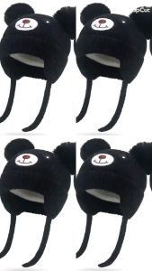 Kupluk Bayi Beruang Pompom Model Korea laki laki perempuan lucu 1 bulan - 3 Tahun bisa bordir nama
