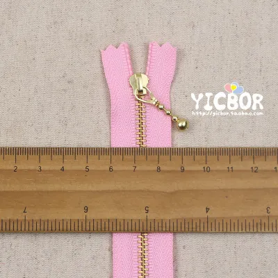 YKK Cáp Khóa Kéo Kim Loại Màu Vàng Nhạt DIY Thủ Công Túi Phụ Kiện Miệng Khóa Kéo 12/15/20cm Khóa Kéo Miệng Đóng