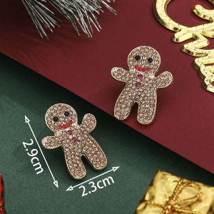 ต่างหูโลหะผสมประดับเพชรคริสตัลรูปขนมกินเนียร์คริสต์มาส ต่างหูรูปผีเสื้อสุดเก๋ เครื่องประดับแฟชั่น เครื่องประดับแฟชั่น