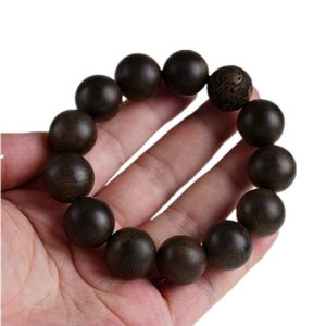 Natural 108 Beads Black Oil 2.0 Bracelet Chess Myrrh Men Women Style Buddhist Prayer Beads Modern Woodwork