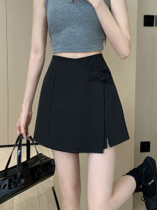 High Waist Wide Leg Short Pants Skirt Womens Summer plus Size Gray A-Line Suit Short Pants Skirt Commute Irregular Pattern