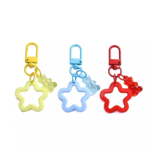 Candy Color Bear Star Pendant Keychain Charm Earphone Case Bag Luggage DIY Accessory