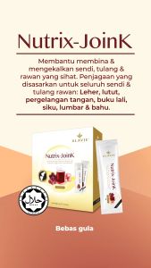 Bundle 6 Boxes ALAVIE Nutrix-JoinK 15Sachets*Joint Care Strong Joint Collagen Type 2 Arthritis Osteoarthritis Gout Vitamin D Zinc *