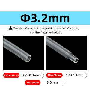 1~10m 3:1 Heat Shrink Tube With Glue Clear 1.6 - 39mm Dual Wall Adhesive Lined Polyolefin Shrinkin Wrap Cable Protect Sleeving