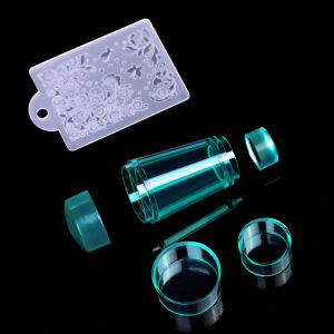 Lulaa | LULAA Nail Stamp Set Transparent Silicone Stamp Pads French Nail Art Tools Nail Art Stamp Tools Suitable for Gel Nail Polish