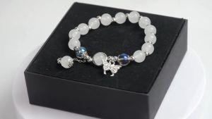 Moonstone Crystal Beads Lucky Charm Bracelets for Women Friendship Birthday Gift Wedding Jewelry