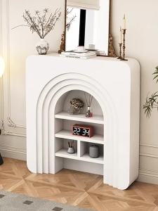 Nordic Style Living Room Decorative Fireplace Cabinet White Entrance Display Shelf Popular Storage Photography Background Props