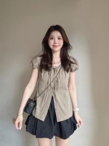 Plus Size Chubby MM Summer Outfit Full Set Tea System Matching Mini Waist Tightening Sweet Spicy Dress Exquisite Beauty Set