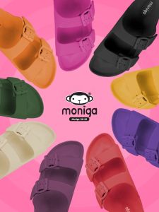 รองเท้าแตะ Eva ระบายอากาศได้สบาย นําเข้าจากไทย สําหรับคู่รัก ส้นแบน K-style Pure Color Monobo Brand