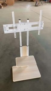 Ubox TV Stand Movable Floor-Standing Integrated Machine with Wheels Universal Adjustable Solid Wood Hanging Shelf