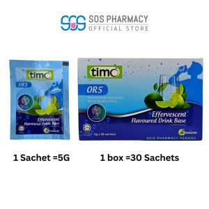 Timo Or5 Effervescent Lime Flavoured Drink Rehydration Tonic(1 Sachet) or (5g X 30 Sachets/Box)