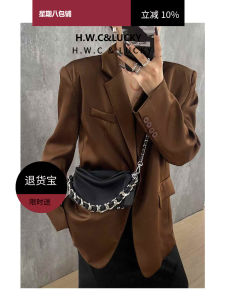 Week Eight Crossbody Chain Bag Womens Shoulder Bag Commuting Handbag Small Square Bag Nylon Material Leisure Style