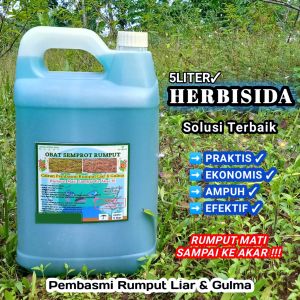 Cairan Pembasmi Rumput Liar & Gulma/Herbisida/Rumput Mati Sampai Akar/5LITER