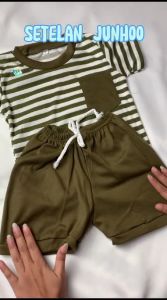 Two Mix - Setelan Baju Anak Laki-Laki Lucu Salur 1 2 3 4 Tahun - Stelan Anak Cowok bb03