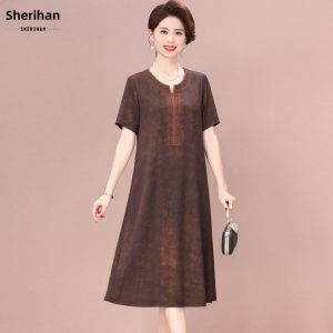 SHERIHAM | Đầm Cheongsam Thêu In Thoáng Khí Co Dãn Giảm Cân