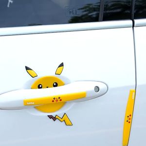 8pcs Stiker Pelindung Gagang Pintu Mobil Anti Gores Anti Lecet Karakter Lucu Karet Pelindung Pintu Samping Mobil Universal