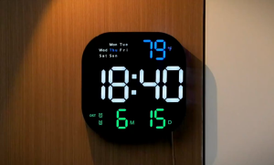 【Wireless Remote Control】6650 Digital Wall Clocks LED Square Digital Alarm Clock with Timer and Countdown Remote Control