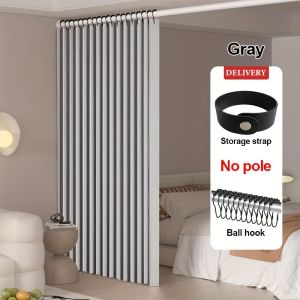 New Fashionable Foldable Partition Curtain Thick Fabric Room Divider Living Room Kitchen Bedroom Easy Install