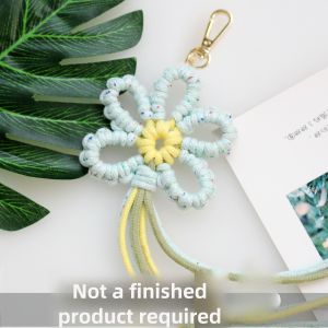 Little Daisy Flowers Key Chain Handbag Pendant Car Pendant Handmade DIY Homemade Compound Rope Braid Rope Material Package