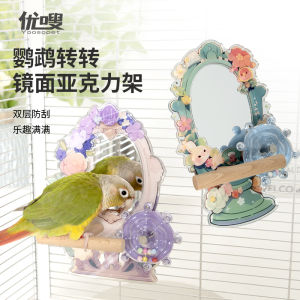 Acrylic Parrot Bird Toy Mirror Fun Biting Plaything for Caiques And Parrots Interesting And Mentally Stimulating Pet Supplies