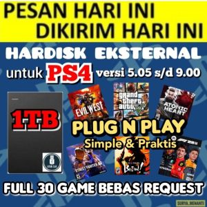 Hardisk Eksternal PS4 Hen Full Game 1TB BEBAS REQUEST PLUG N PLAY GAME PlayStation 4 HEN Tinggal Main SIMPLE & PRAKTIS