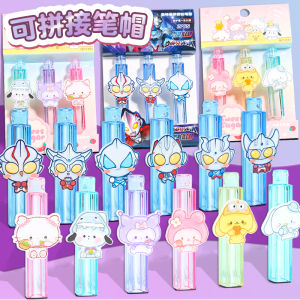 Cute Cartoon Transparent Pencil Case Crystal Protective Pencil Cap for Primary School Girls Ergonomic Design Learning Supplies