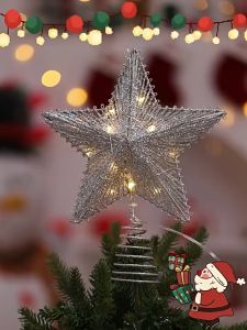 Christmas Tree Topper Big Five-pointed Star LED Lights Shiny Flash Light For Christmas Party Decor