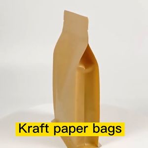 [50pcs] 16 x 26 cm Standing Pouch Flat Bottom Craft Non Windows I Kemasan Kopi Snack I Kemasan Paper Ziplock Non Windows