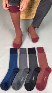 [Xả hàng] Hộp 4 đôi tất nam công sở GOMTAT mẫu sọc xương cá chất liệu cotton cao cấp thoáng khí êm chân - GOM-MIX14-CB4