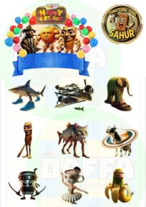 Topper Ulang Tahun Anomali Tung Tung Sahur