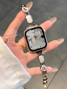 Uhada Gold Drip Glue Metal Smartwatch Band for Huawei Fit4 New Model Womens Style Flashing Chain Handmade Wristband Accessory